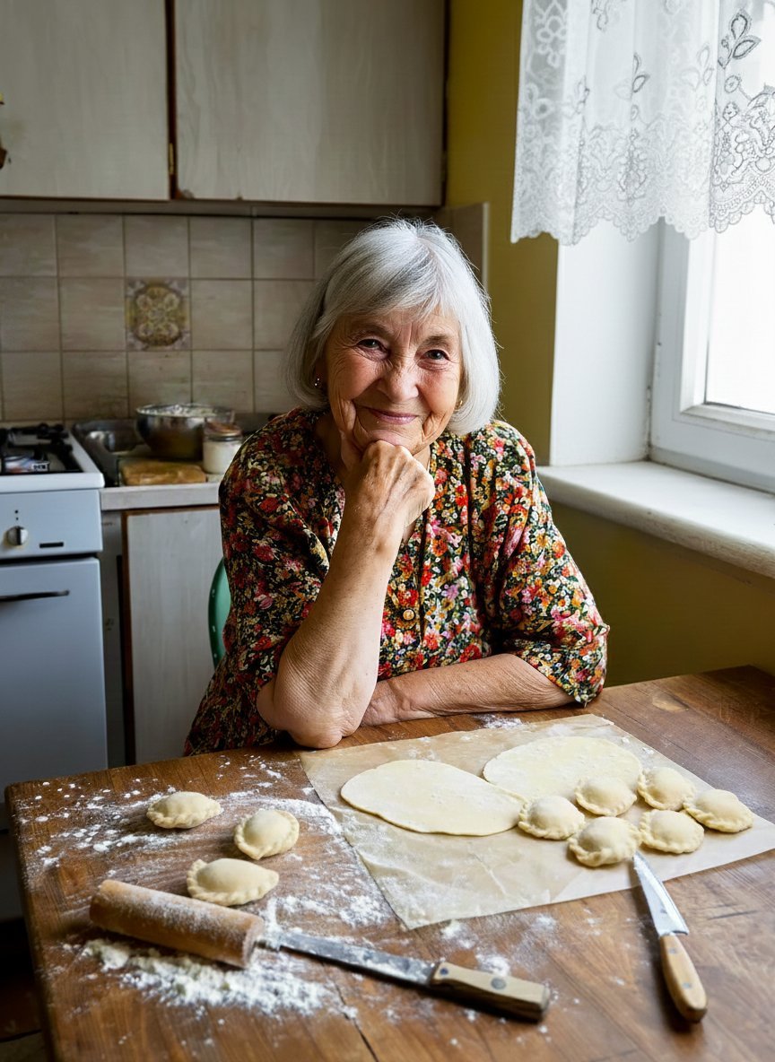 Babcia i wnuczka — pierogi i czekolada